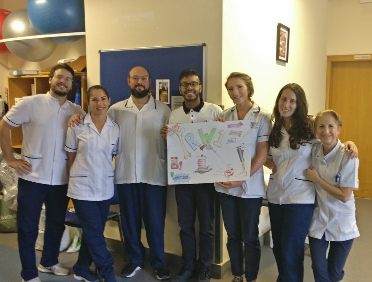 Working as a physiotherapist rehabilitating patients